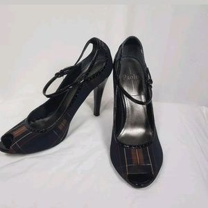 Linea Paolo Shoes 10.5 11Plaid Brogue Peep Toe